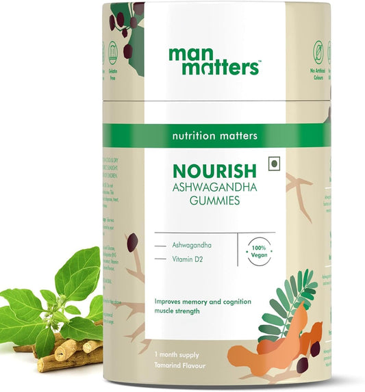 Ashwagandha and Vitamin D Gummies for Strength, Energy, and Immunity - Vegan and Gluten-Free - 60 Count