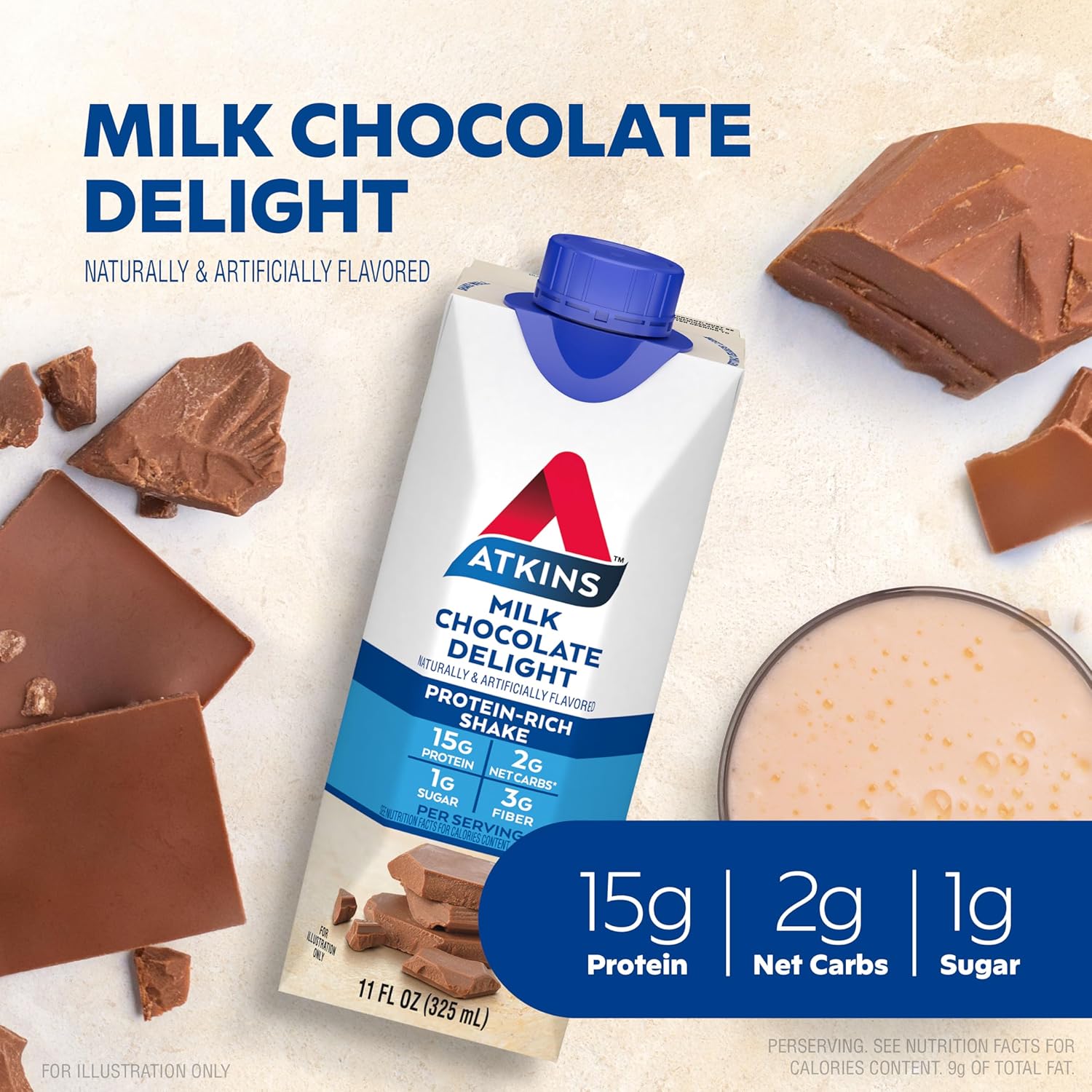 Atkins Advanced Milk Chocolate  Slimming Formula  Supplement, 44 oz - Effective Low Carb Solution for Healthy Weight Management