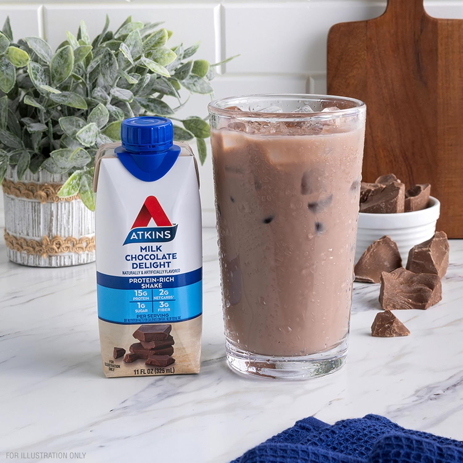 Atkins Advanced Milk Chocolate  Slimming Formula  Supplement, 44 oz - Effective Low Carb Solution for Healthy Weight Management