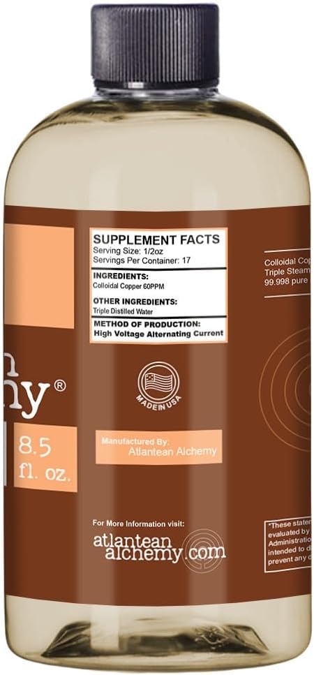 Atlantean Alchemy Colloidal Copper Supplement - 60PPM - 8.5oz Bottle