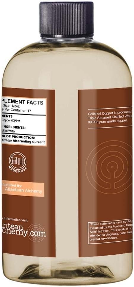 Atlantean Alchemy Colloidal Copper Supplement - 60PPM - 8.5oz Bottle