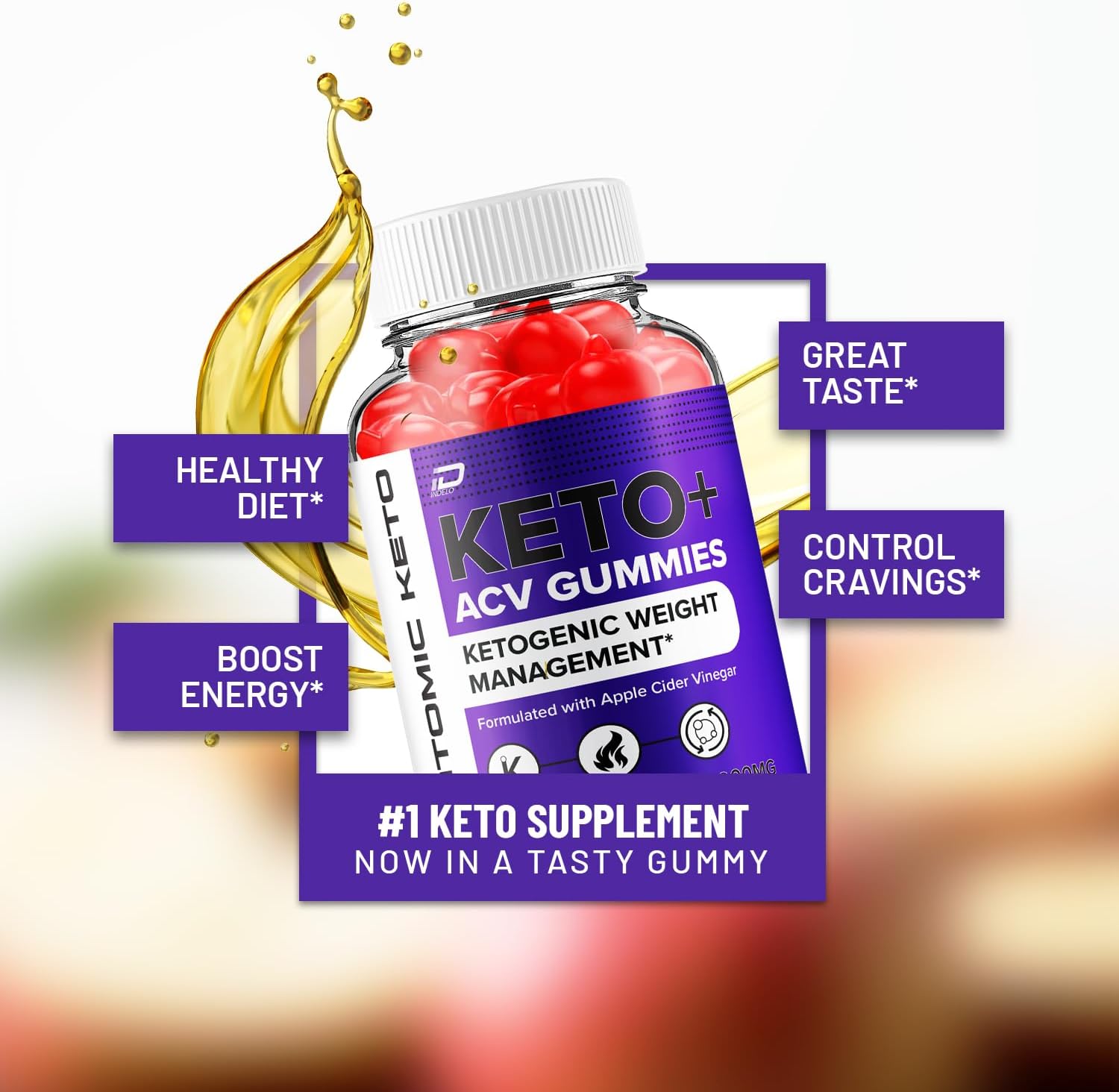 AtomicKeto ACV Gummies with Vitamin B12 - 1000MG Apple Cider Vinegar Gummies for  Slimming Formula  - 3 Pack (180 Gummies) - Reviews