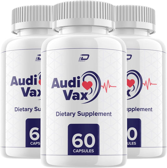Audivax Max Ear Support Capsules - Natural Supplement for Inner Ear Health, Middle Ear Support, Improve Hearing Loss & Ear Ringing - 180 Capsules (3 Pack)