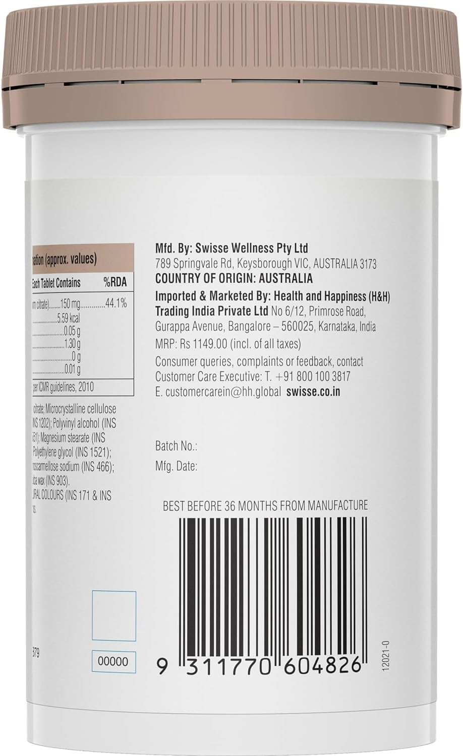 Australia's #1 Magnesium Supplement for Muscle Recovery, Sleep, and Stress Relief - 60 Tablets, Made in Australia - Promotes Relaxation and Calmness