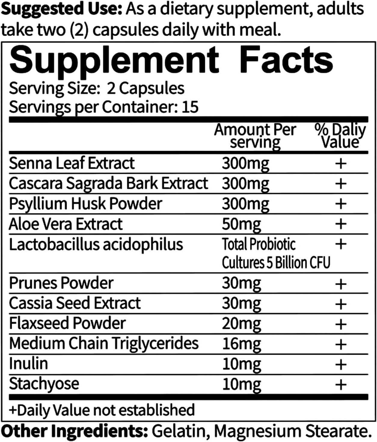 AvailNaturals Ultra Gut Daily Cleanse - Advanced Gut & Colon Support with Senna Leaf Extract, Probiotics, & Dietary Fiber | 30 Capsules
