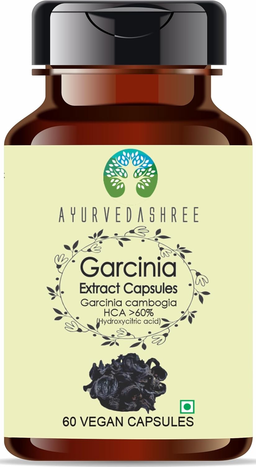 AYURVEDASHREE Garcinia Cambogia Extract 500mg Capsules - 60 Count | All Natural, Vegan, Gluten-Free | GMP Certified