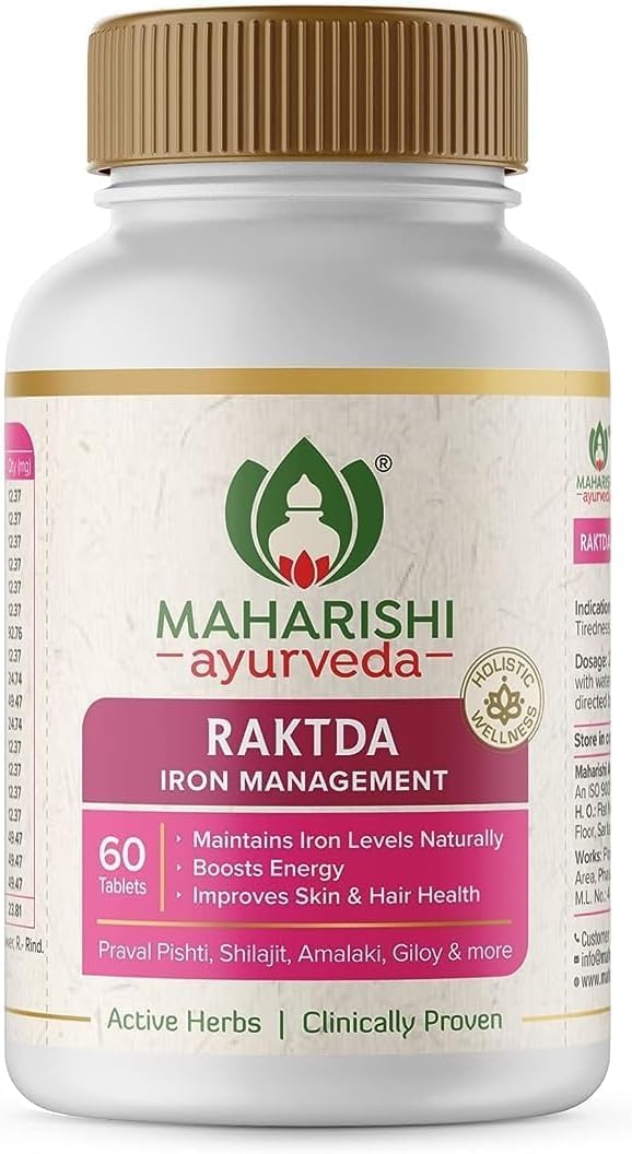 Ayurvedic Iron Supplement with Calcium for Men and Women | Promotes Healthy Haemoglobin Levels | Enhances Energy and Skin Health | 60 Tablets