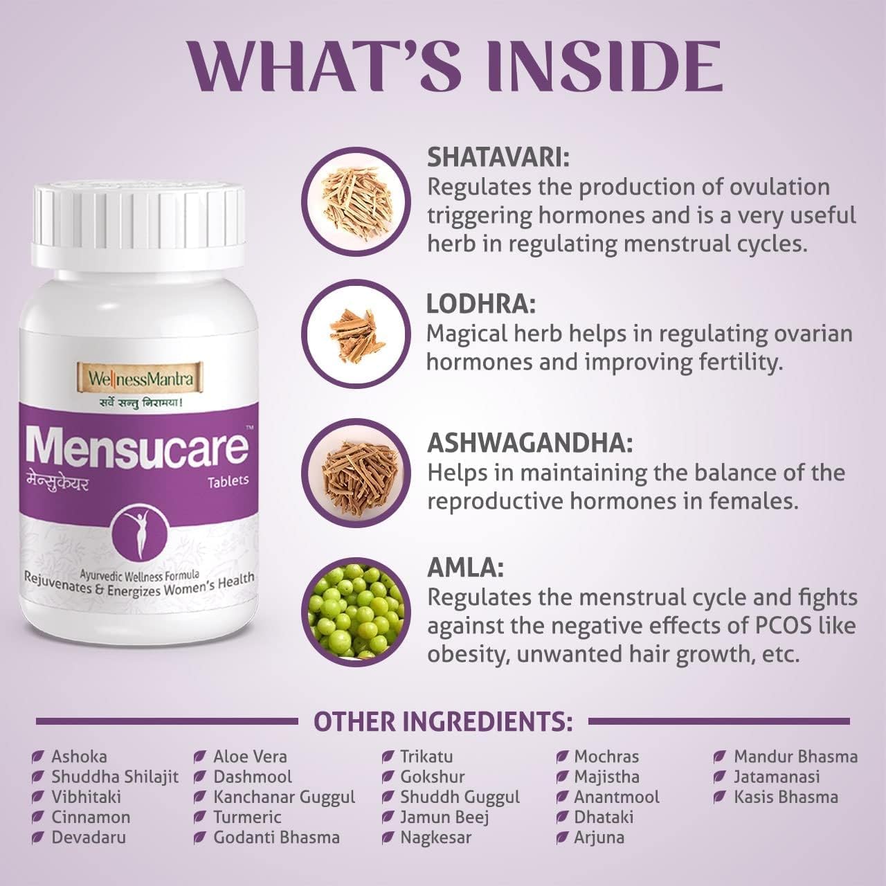 Ayurvedic Menstrual Support Tablets for Hormonal Balance & PCOD - 60 Tablets