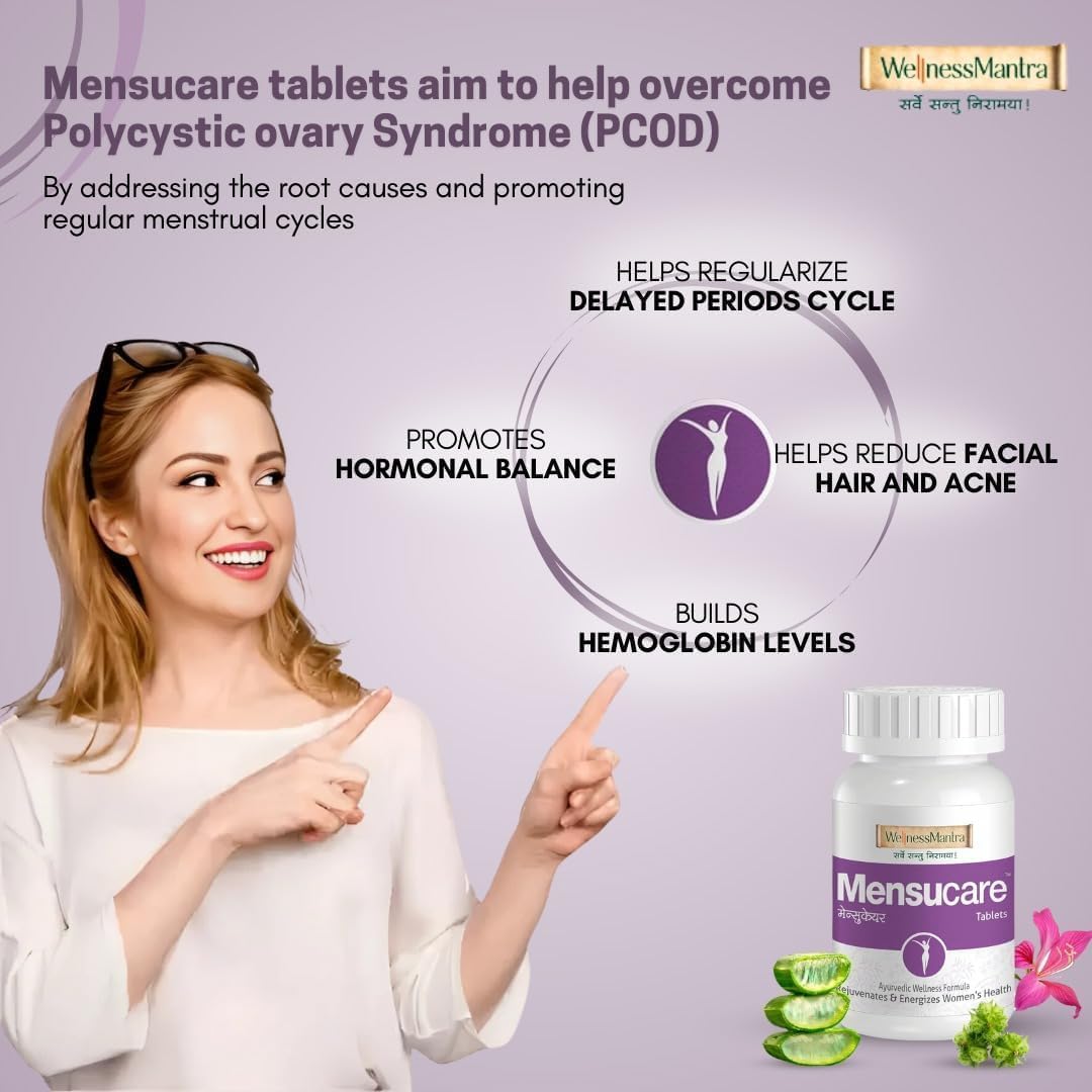 Ayurvedic Menstrual Support Tablets for Hormonal Balance & PCOD - 60 Tablets