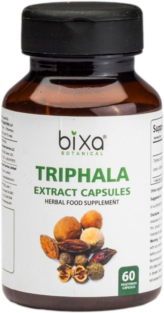 Ayurvedic Triphala Extract Capsules for Digestion & Nutrient Absorption (Amla, Haritaki, Bibhitaki) - 60 Count Pack