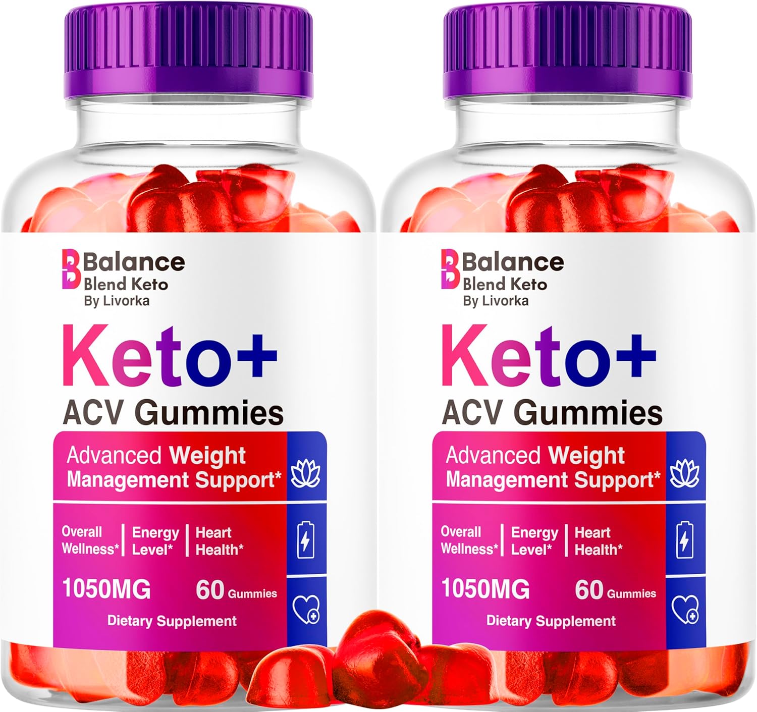 Balance Blend Keto ACV Gummies (2 Pack) - 120 Gummies for 2 Months of Natural Weight Management Support