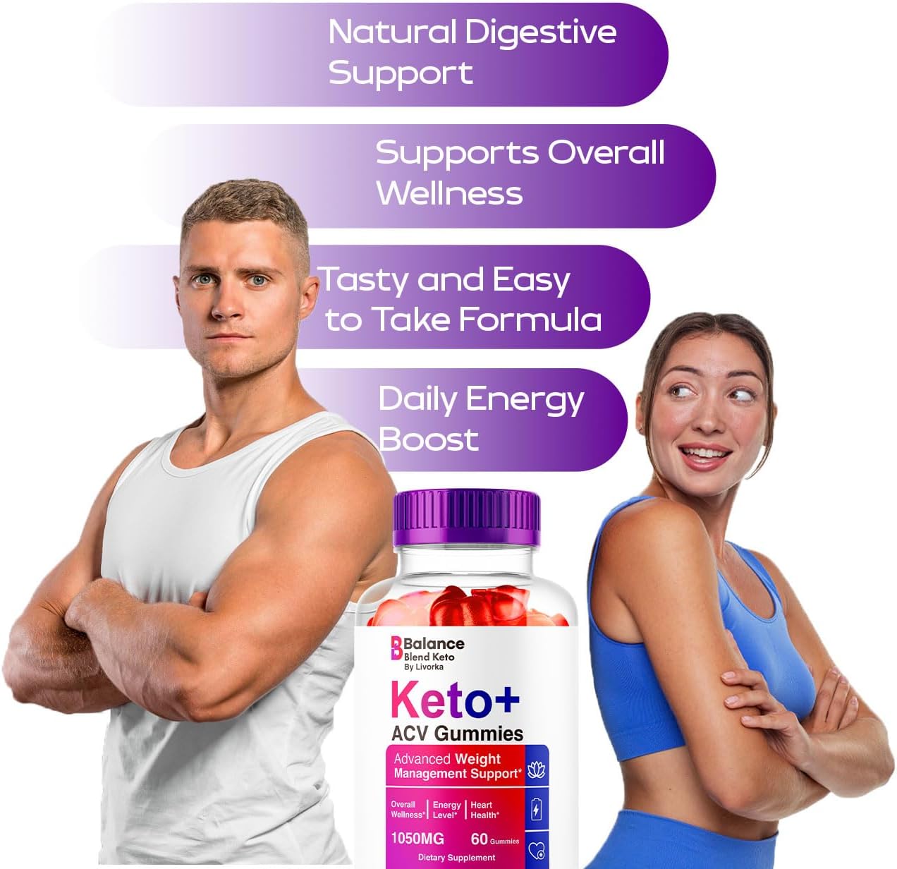 Balance Blend Keto ACV Gummies (2 Pack) - 120 Gummies for 2 Months of Natural Weight Management Support
