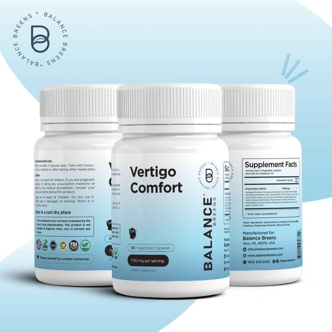 Balance Breens Vertigo Relief 1750mg + Magnesium 200mg Supplement Combo