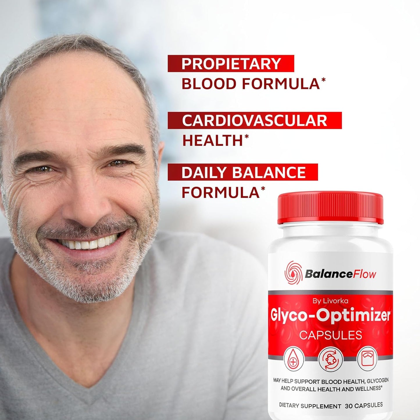 Balance Flow Glyco Optimizer Capsules - Advanced Blood Support Formula, 30 Capsules