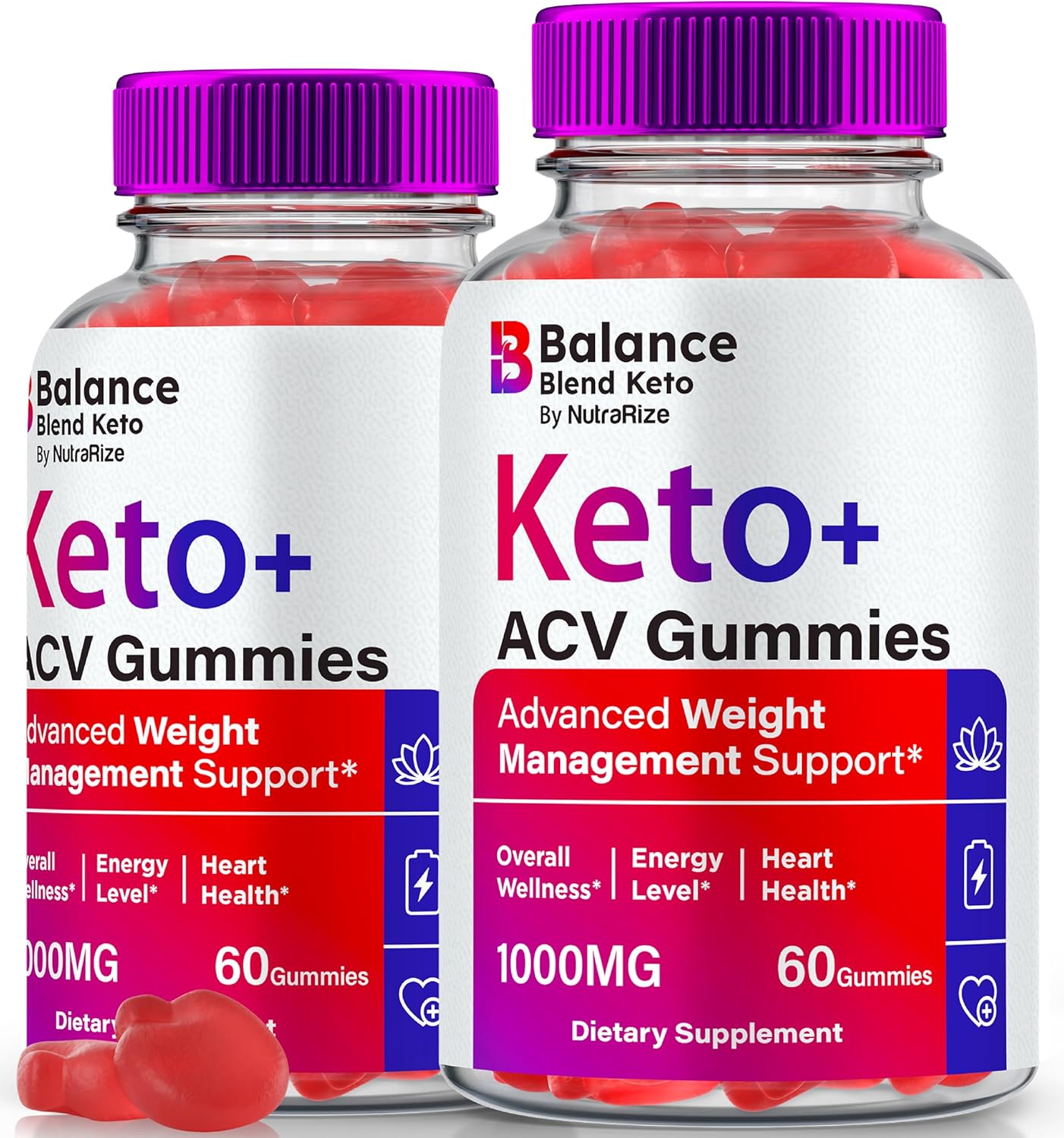 BalanceBlend Keto Plus ACV Gummies (2 Pack) - Premium  Slimming Formula  Formula with Keto & Apple Cider Vinegar - All Natural Complex for Weight Management - 120 Gummies