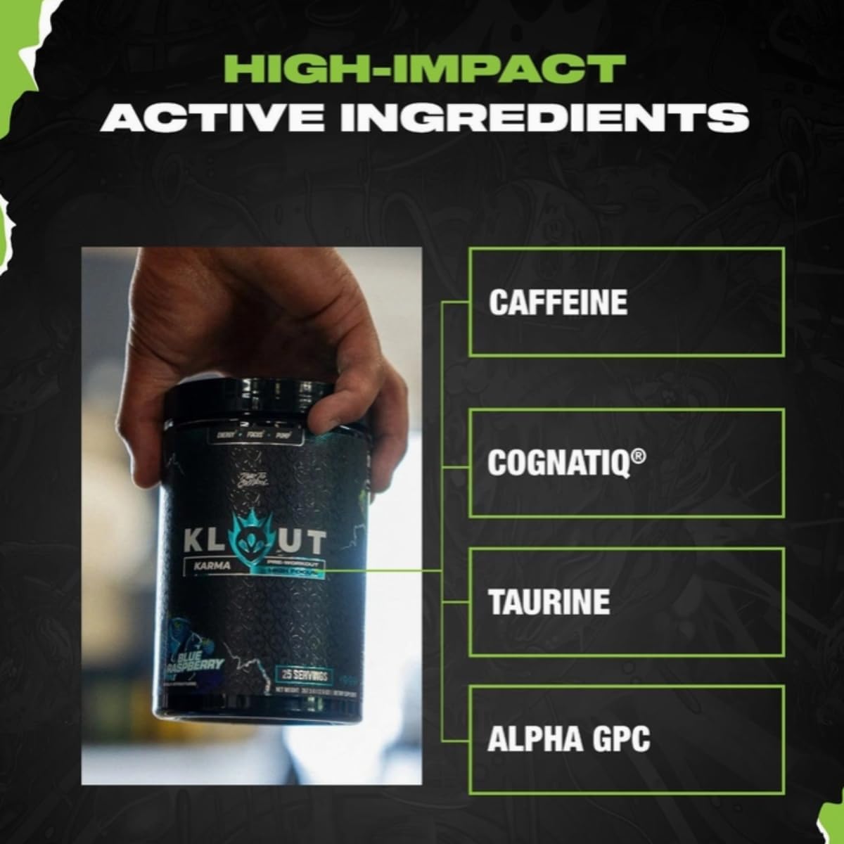 Balanced Energy Pre-Workout Supplement with L-Tyrosine, Alpha GPC, Theacrine, CognatiQ, and Beta-Alanine - Boost Workout Performance and Focus - Space Kandy Formula