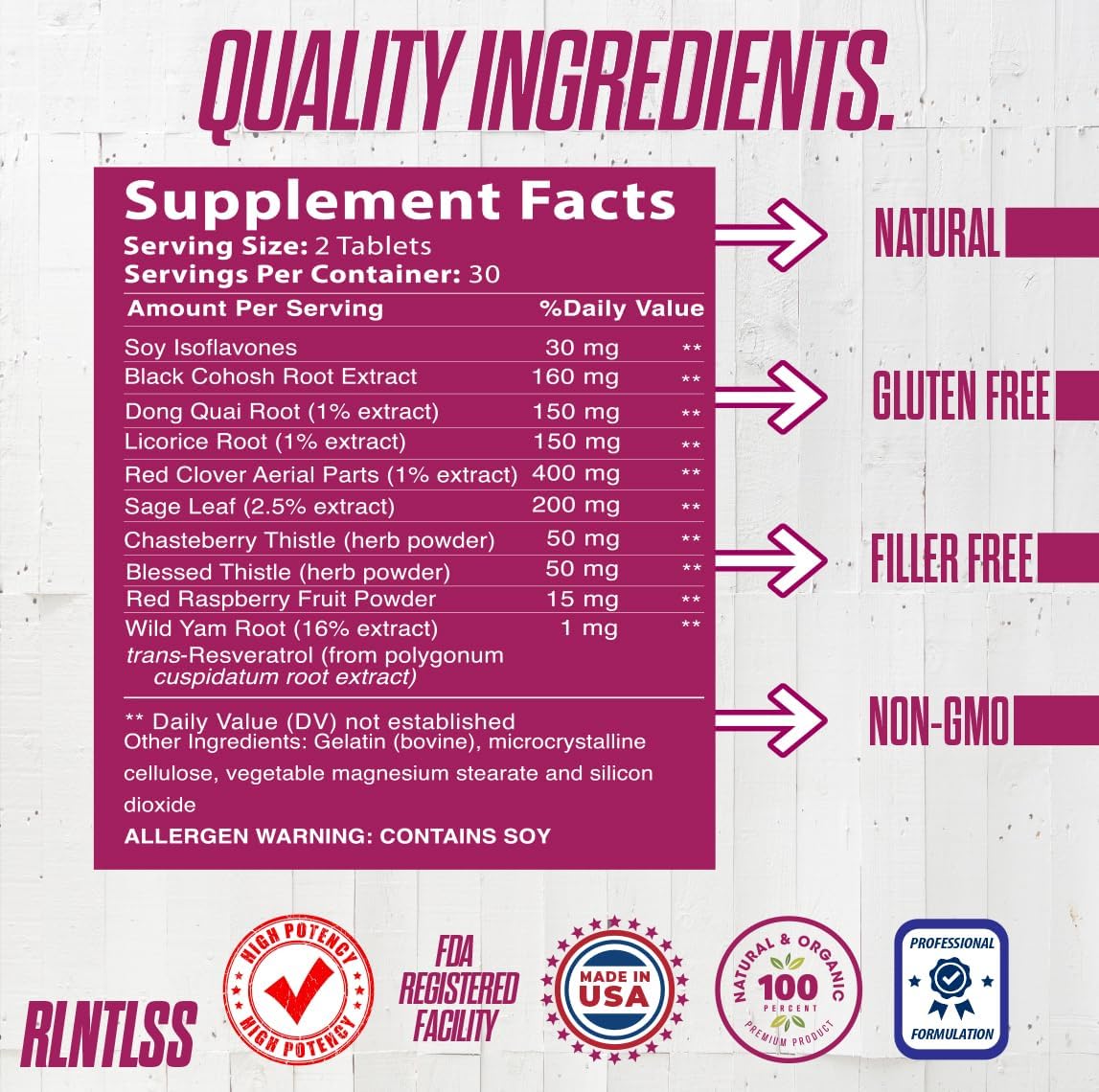 Balanced Woman Hormone Regulation Supplement - 1250mg per Serving - Natural Ingredients - USA Made - 60 Capsules