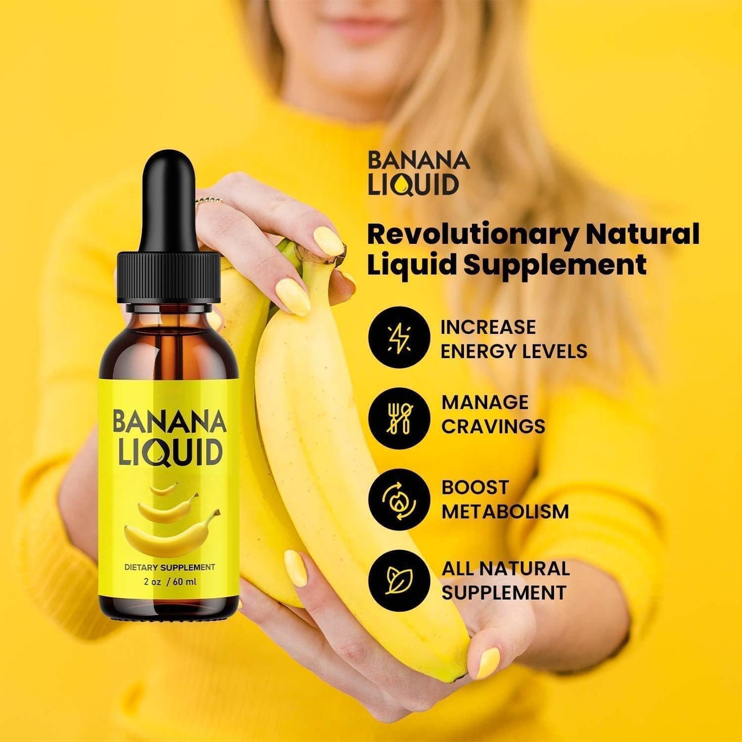 Banana Extract Liquid Supplement for Women's Gut Health - 60ml Original Formula (1 Pack)