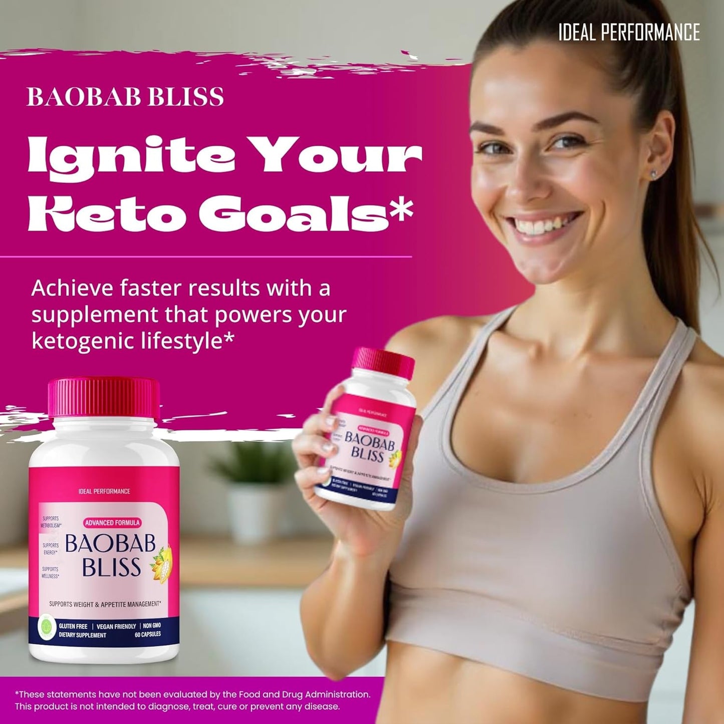 Baobab Bliss Keto Capsules - Advanced All Natural Formula for Maximum Strength (3 Pack)