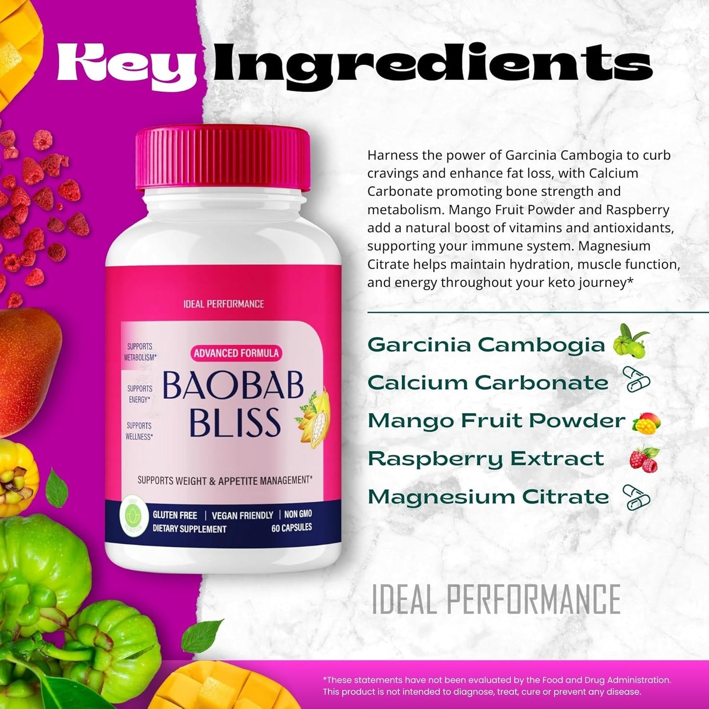 Baobab Bliss Keto Capsules - Advanced All Natural Formula for Maximum Performance (2 Pack)