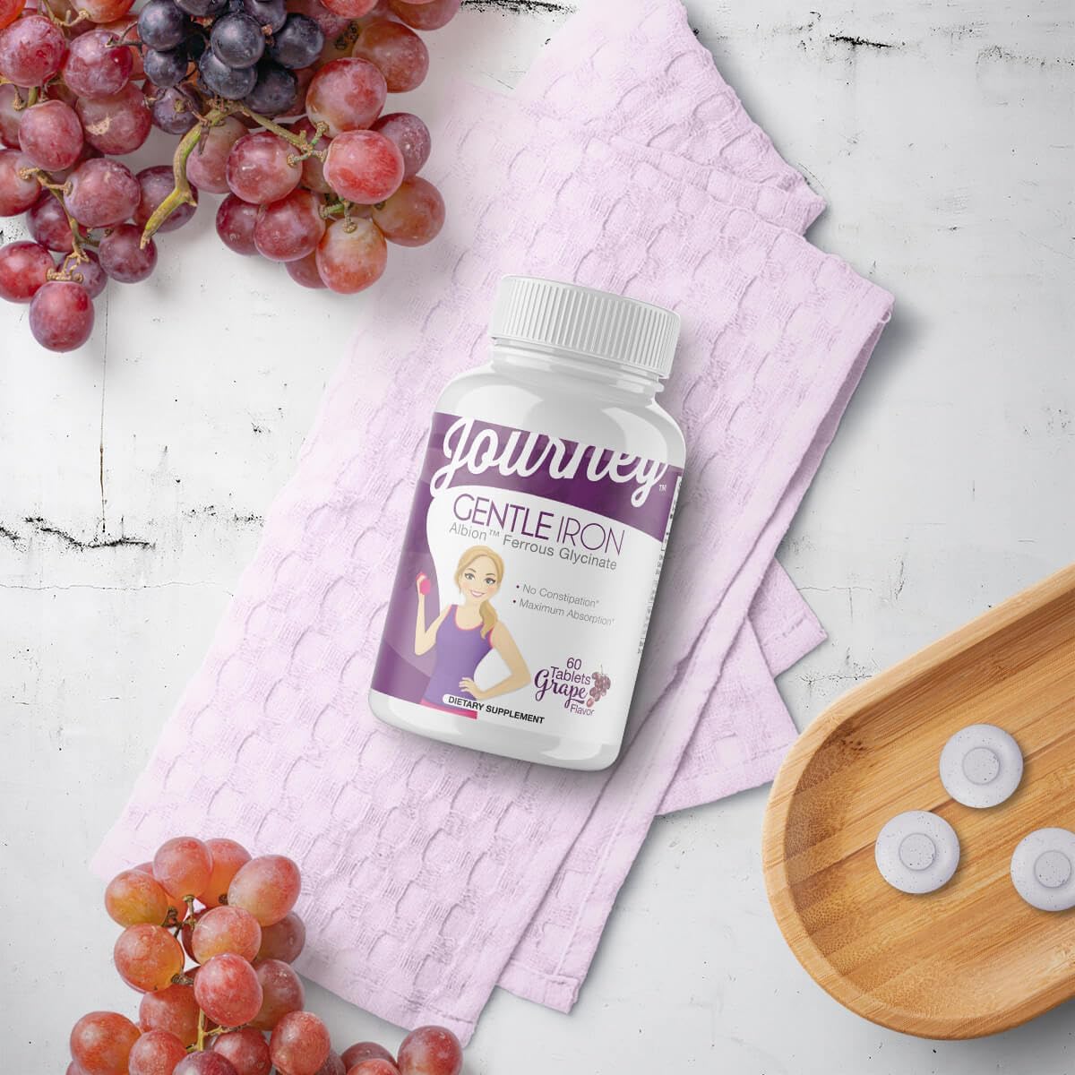 Bariatric Eating Gentle Iron Grape Melt Tablets - 30mg (60 Count) for Easy Iron Absorption