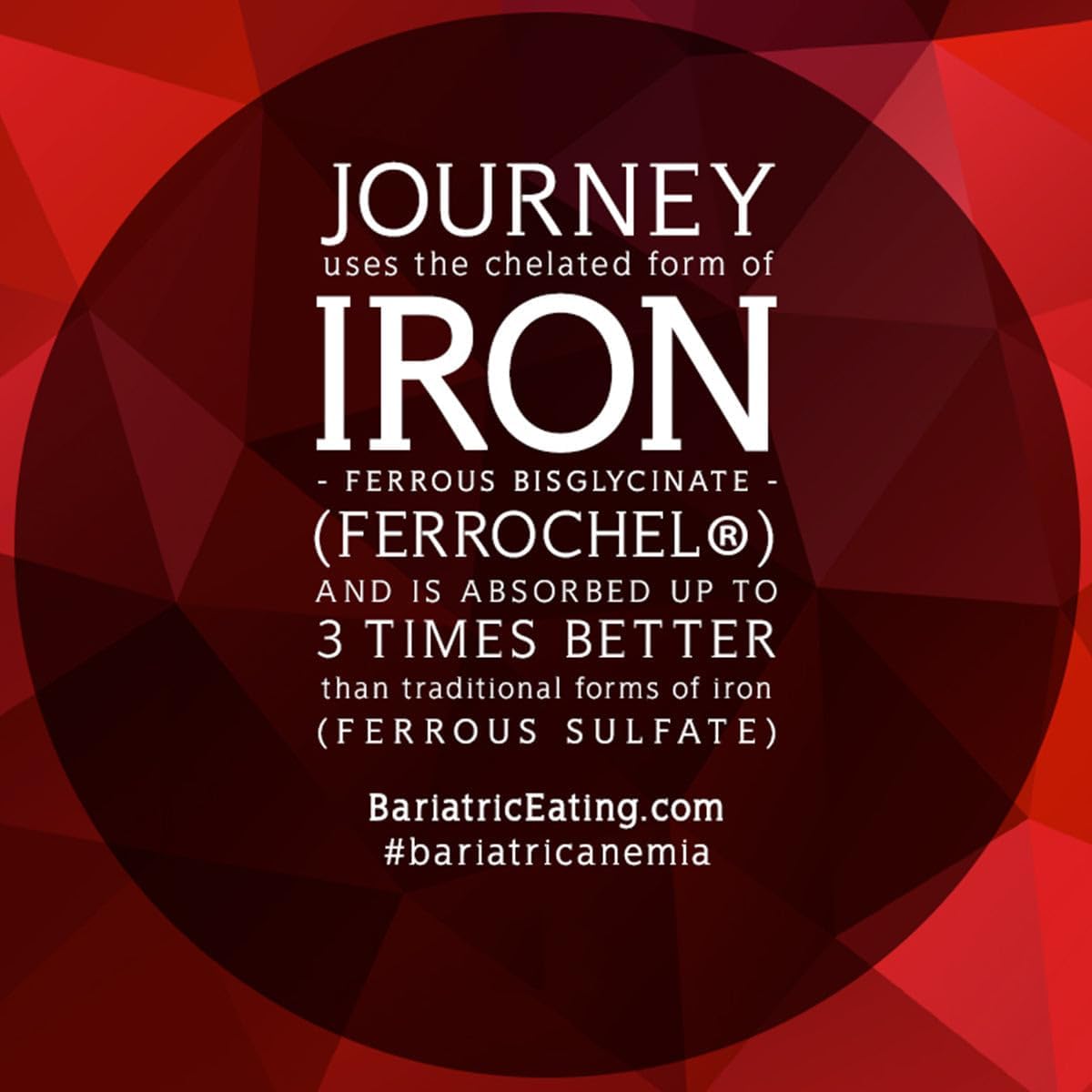 Bariatric Eating Journey 30mg Ferrochel Iron Capsules - Gentle Chelated Formula (60 Count)