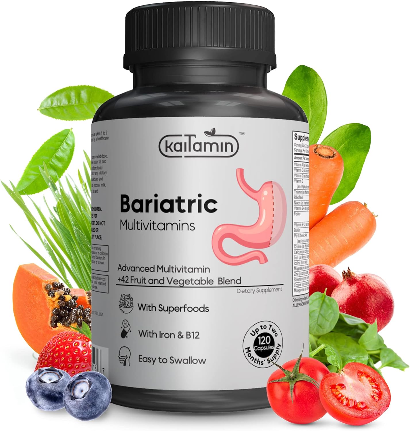 Bariatric Multivitamin with Iron and Superfood Capsules Bundle - 2 Months Supply