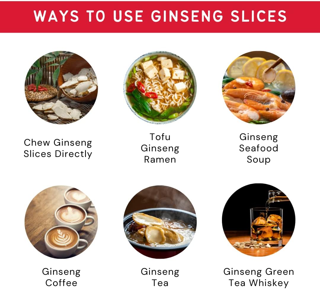 Baumann Wisconsin Ginseng Large Slices 4 oz - 100% Natural Panax Ginseng Herb for Immune Support and Energy Boost