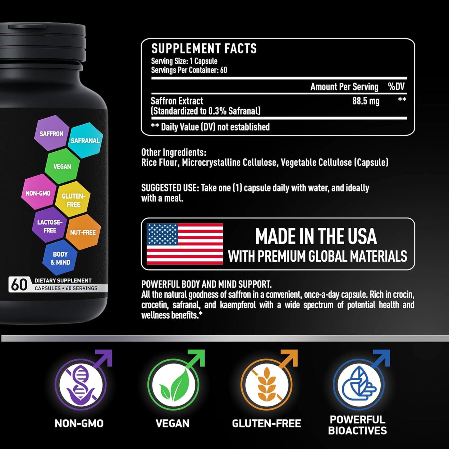 Beauty & Energy Support Bundle: Liquid Collagen, Ashwagandha & Saffron Extract Capsules by BIOACTIVE LABS