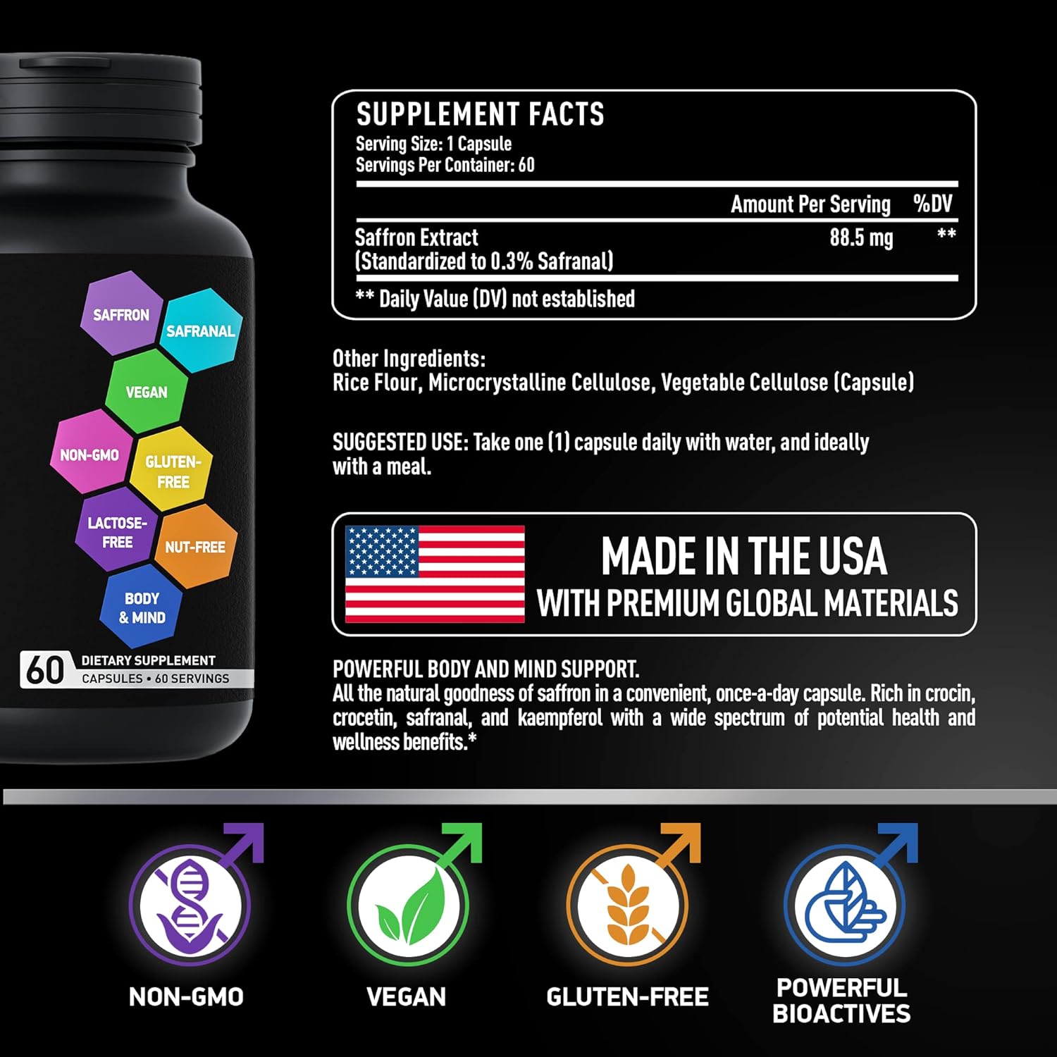 Beauty & Energy Support Bundle: Liquid Collagen, Ashwagandha & Saffron Extract Capsules by BIOACTIVE LABS