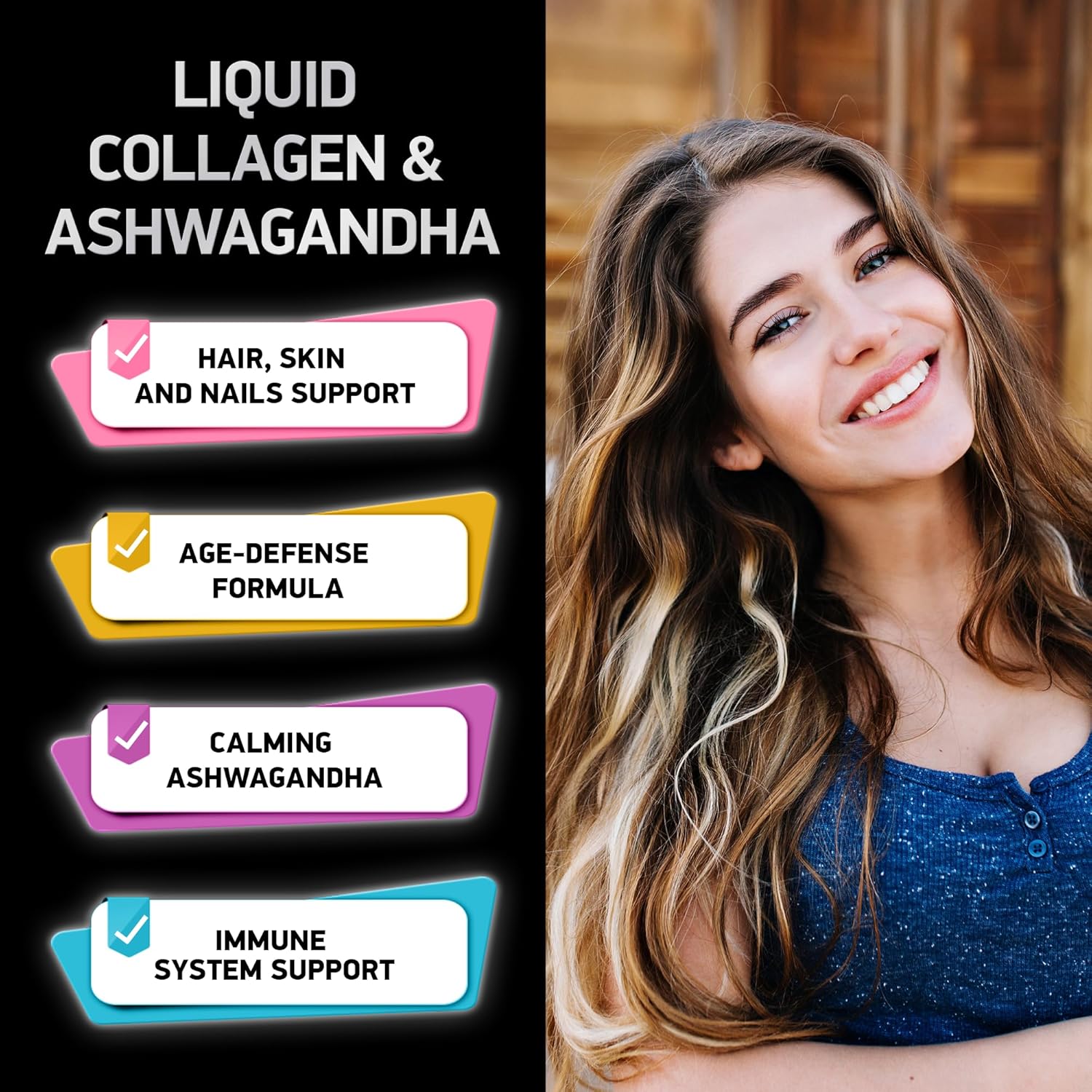 Beauty & Energy Support Bundle: Liquid Collagen, Ashwagandha & Saffron Extract Capsules by BIOACTIVE LABS