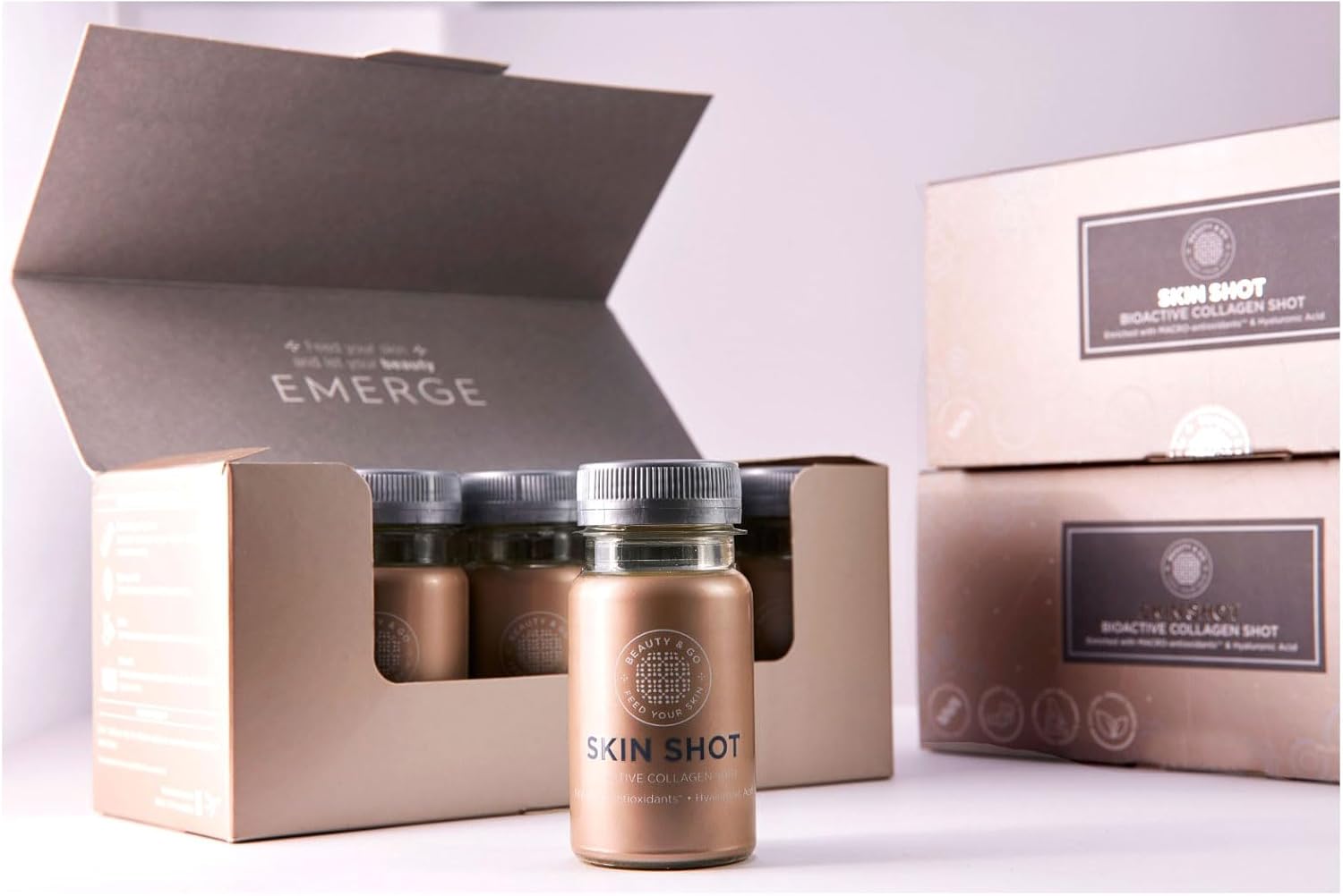 Beauty&Go Skin Shot 30-Day Treatment - Liquid Collagen Supplement - Anti-Ageing Beauty Drink - Collagen 5000mg, Hyaluronic Acid, Biotin - 30 Bottles x 100ml - Vitamins & Antioxidants