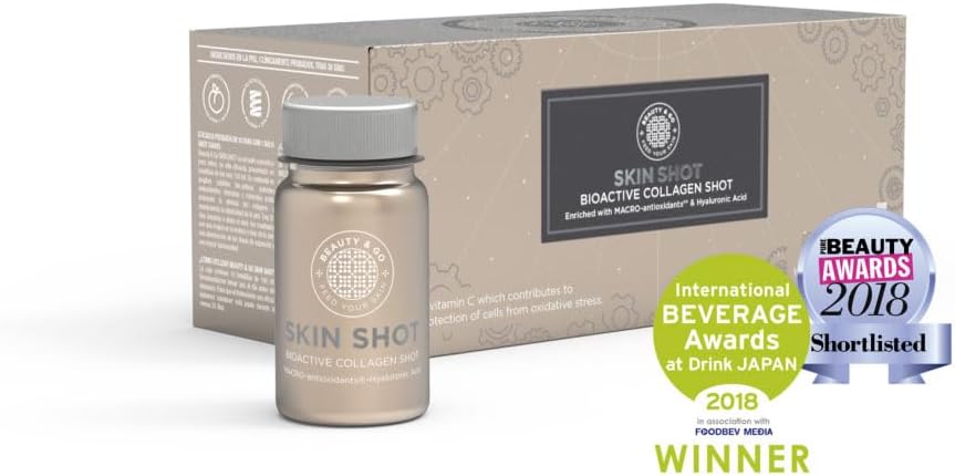 Beauty&Go Skin Shot 30-Day Treatment - Liquid Collagen Supplement - Anti-Ageing Beauty Drink - Collagen 5000mg, Hyaluronic Acid, Biotin - 30 Bottles x 100ml - Vitamins & Antioxidants