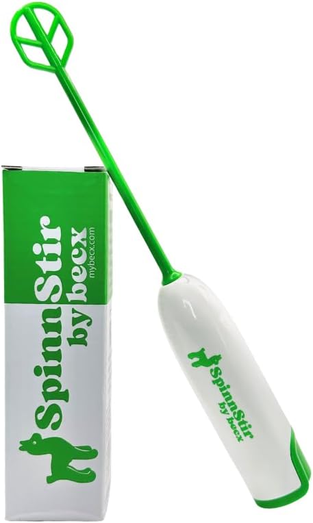 Becx Spinnstir Portable Handheld Drink Mixer for Protein Powder & Superfoods - Easy Clean & Less Mess - Green Color