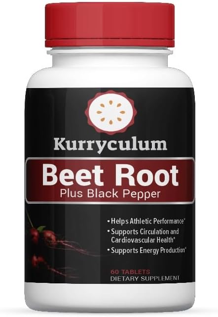 Beet Root and Black Pepper Dietary Supplement for Improved Athletic Performance, Circulation, and Energy Boost