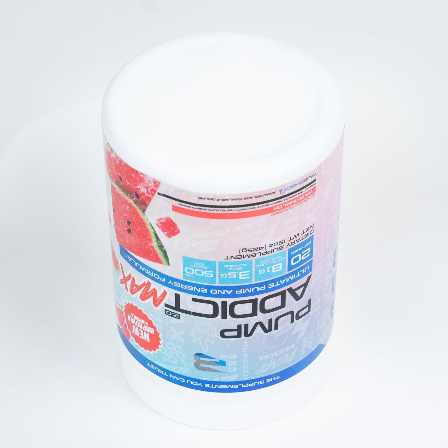 Believe Supplements Pump Addict Max Pre-Workout Powder - Watermelon Flavor for Improved Energy, Focus, and Endurance (40 Servings)