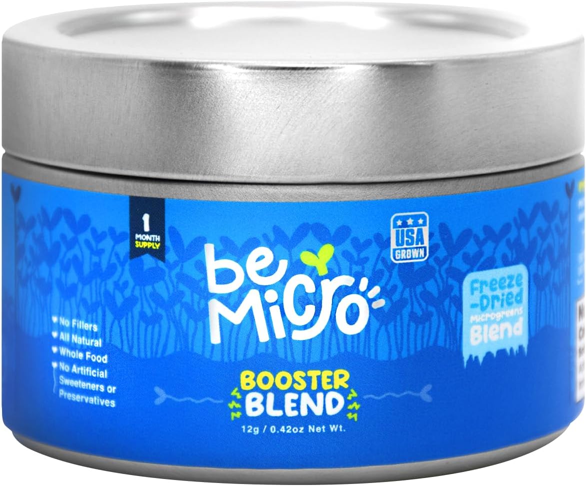 BeMicro Whole Food Microgreens - US Grown Broccoli, Cabbage, and Radish Microgreens for Nrf2 Activation and Cellular Health - 12g Pack