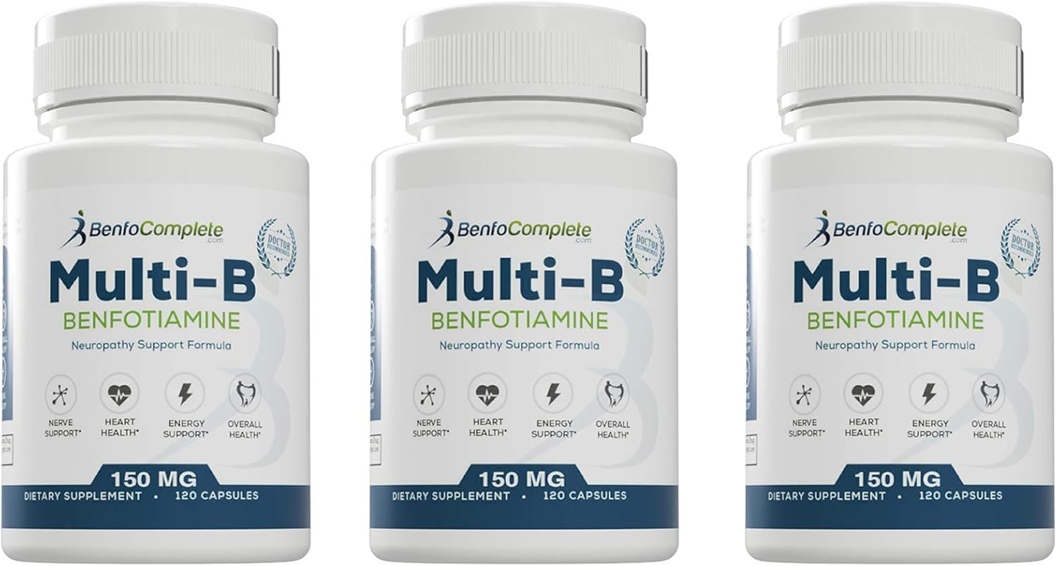 BenfoComplete Neuropathy Support Formula - 150mg 120 Gel Capsules x 3 Bottles