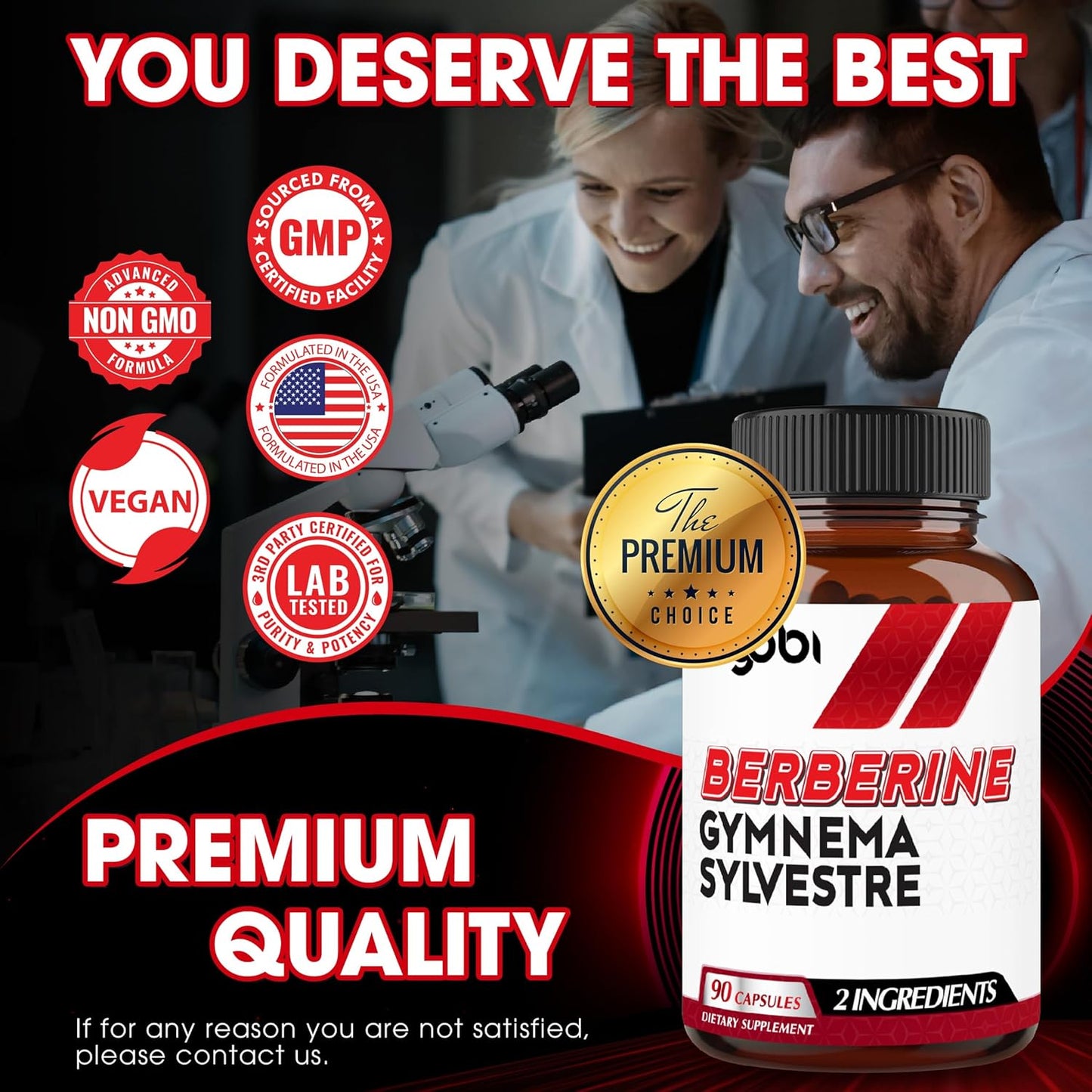 Berberine 500mg Supplements with Gymnema Sylvestre - Immune, Circulation, Digestive & Energy Support - 90 Capsules