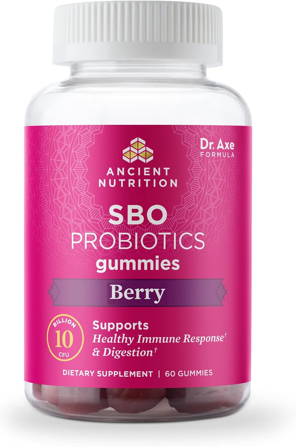 Berry Gummies Probiotics with 10 Billion CFUs for Digestive and Immune Support, Gluten Free - 60 Count