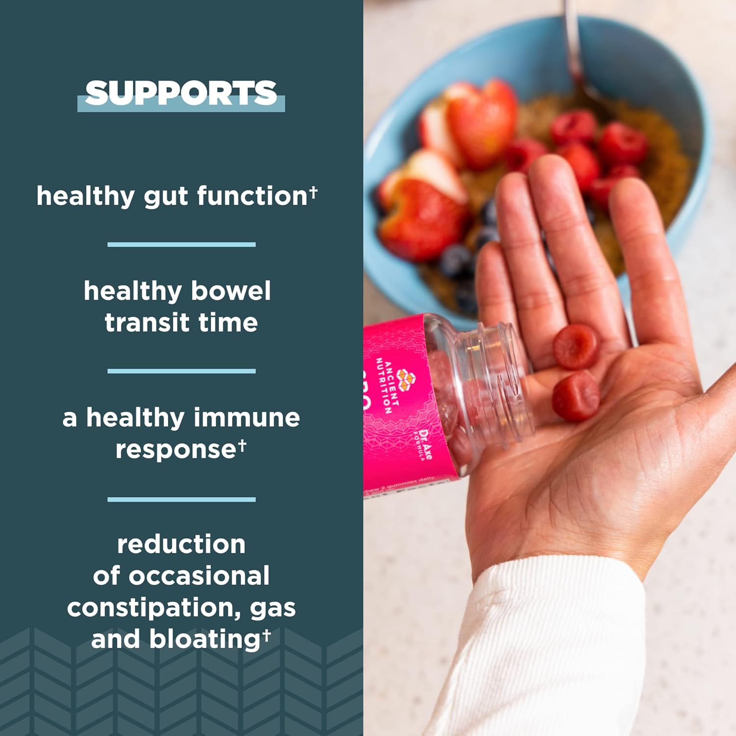 Berry Gummies Probiotics with 10 Billion CFUs for Digestive and Immune Support, Gluten Free - 60 Count