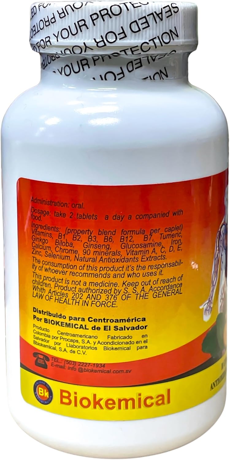 Beyo-Dect Multi Vitamins with Mirco Elements, Turmeric, and German Complex - 60 Caplets for Overall Health and Wellness
