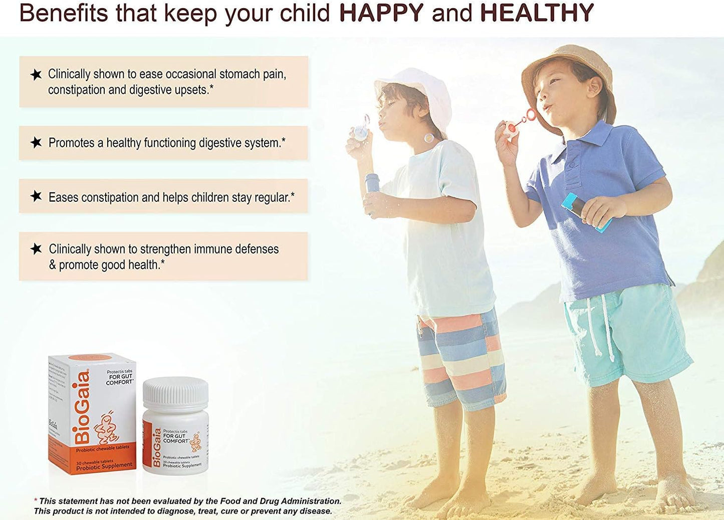 BioGaia Probiotic Chewable Tablets - Pack of 6, 30 Tablets per Pack