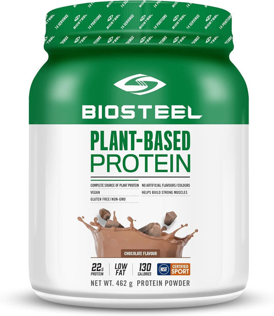 BIOSTEEL Elite Plant-Based Recovery Vegan Protein Powder - Chocolate Flavor, 14 Servings, Gluten-Free - Brown Rice, Pea, & metabolism booster Protein