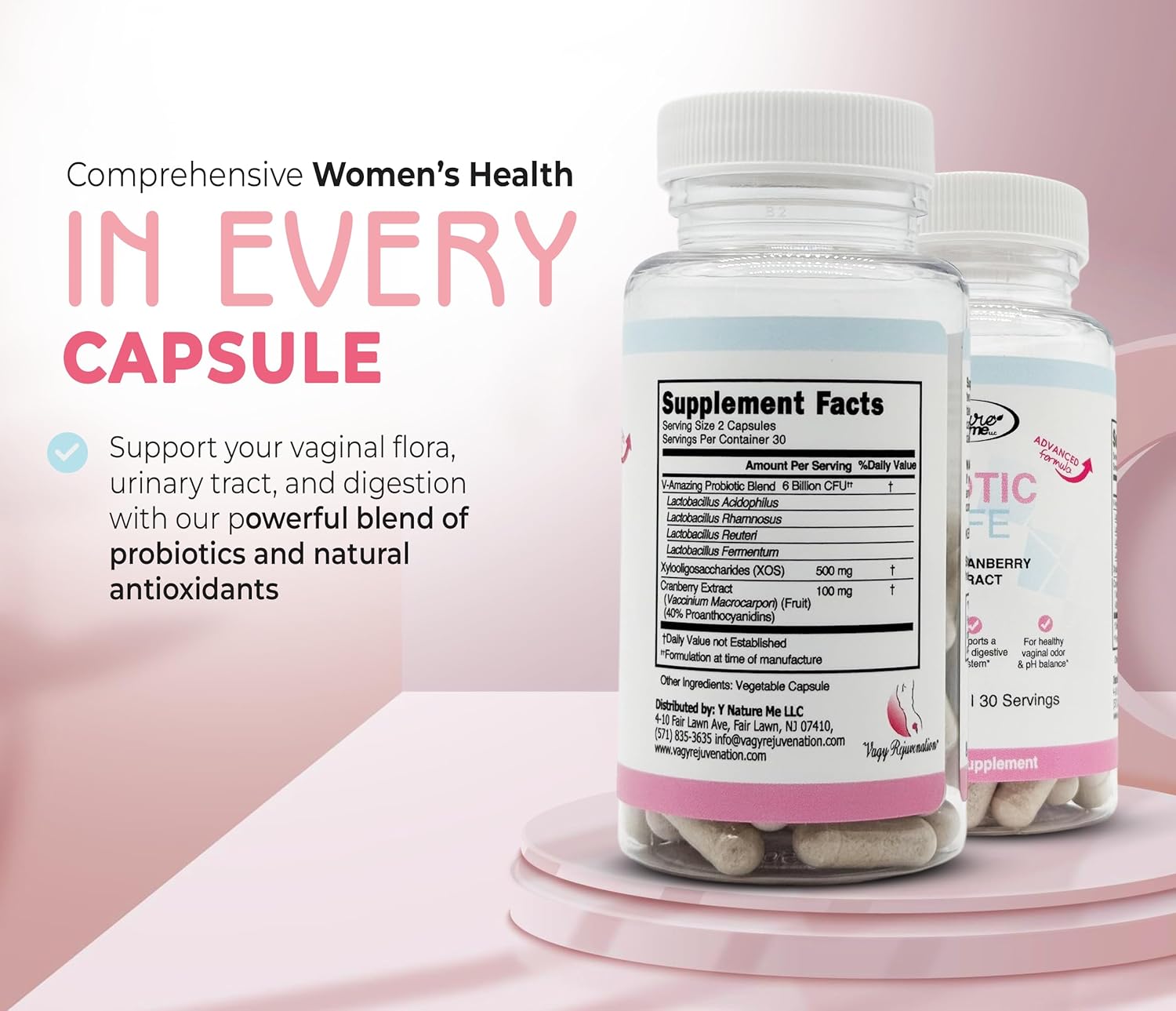 BioticLife Probiotic for Women - Supports Vaginal, Digestive & Urinary Health - 60 Capsules with Prebiotics & Cranberry Extract