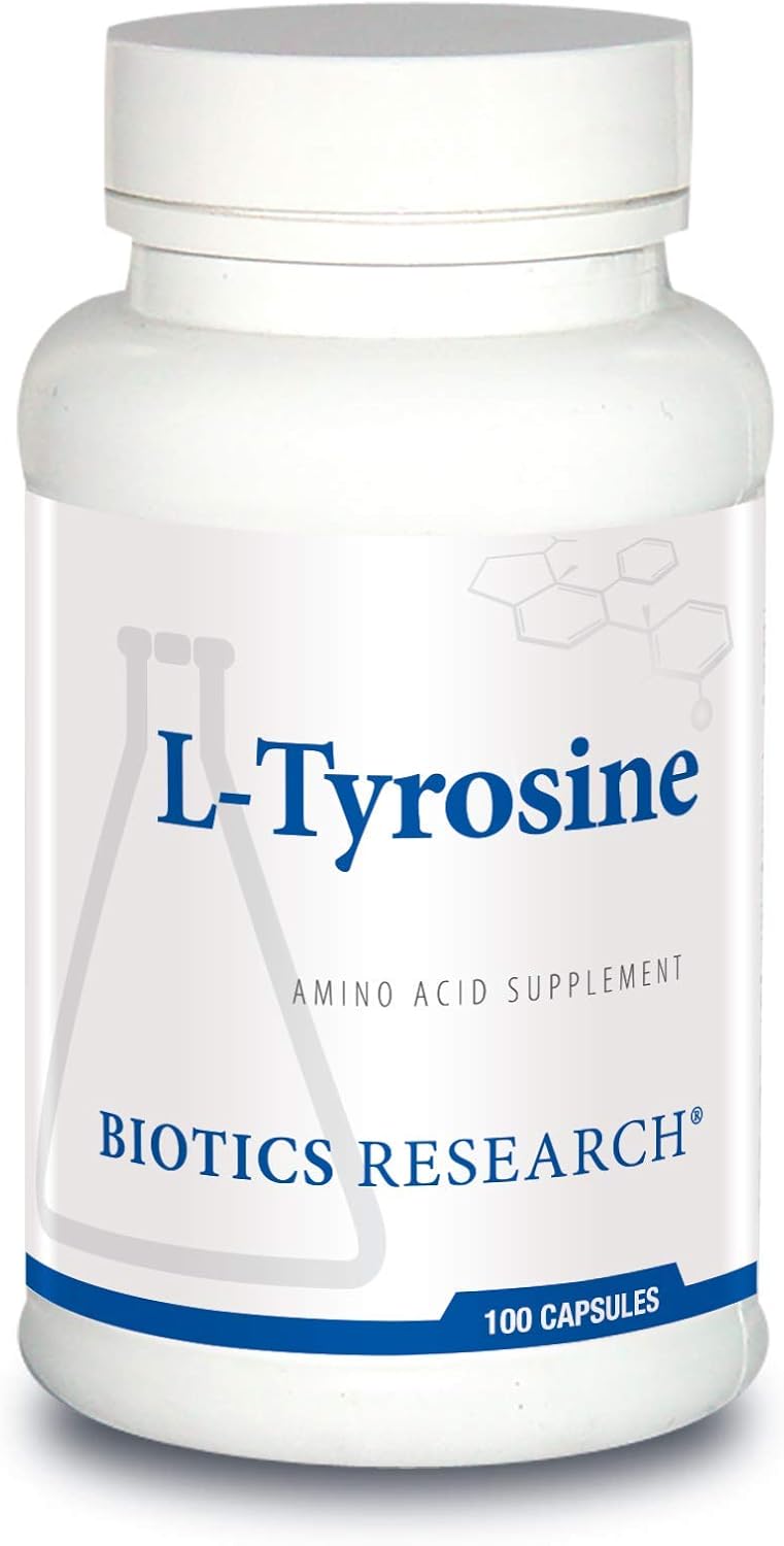 Biotics Research L-Tyrosine 500mg Capsules for Mood, Memory, and Thyroid Support