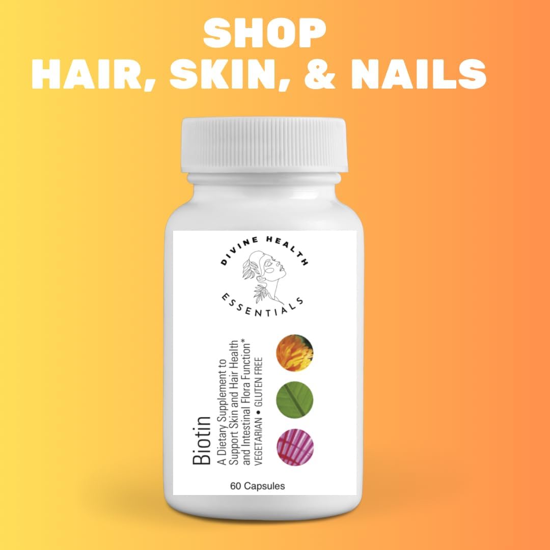 Biotin 2000 mcg Capsules for Skin, Hair, and Intestinal Health - Vegetarian and Gluten Free