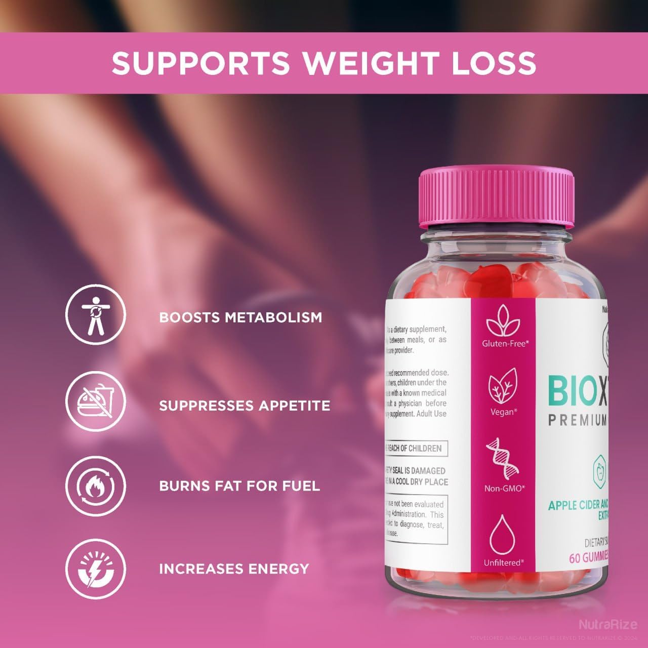 BioXtrim Keto ACV Gummies 3 Pack for Advanced  Slimming Formula  - Maximum Strength Supplement with Keto and ACV - 180 Gummies