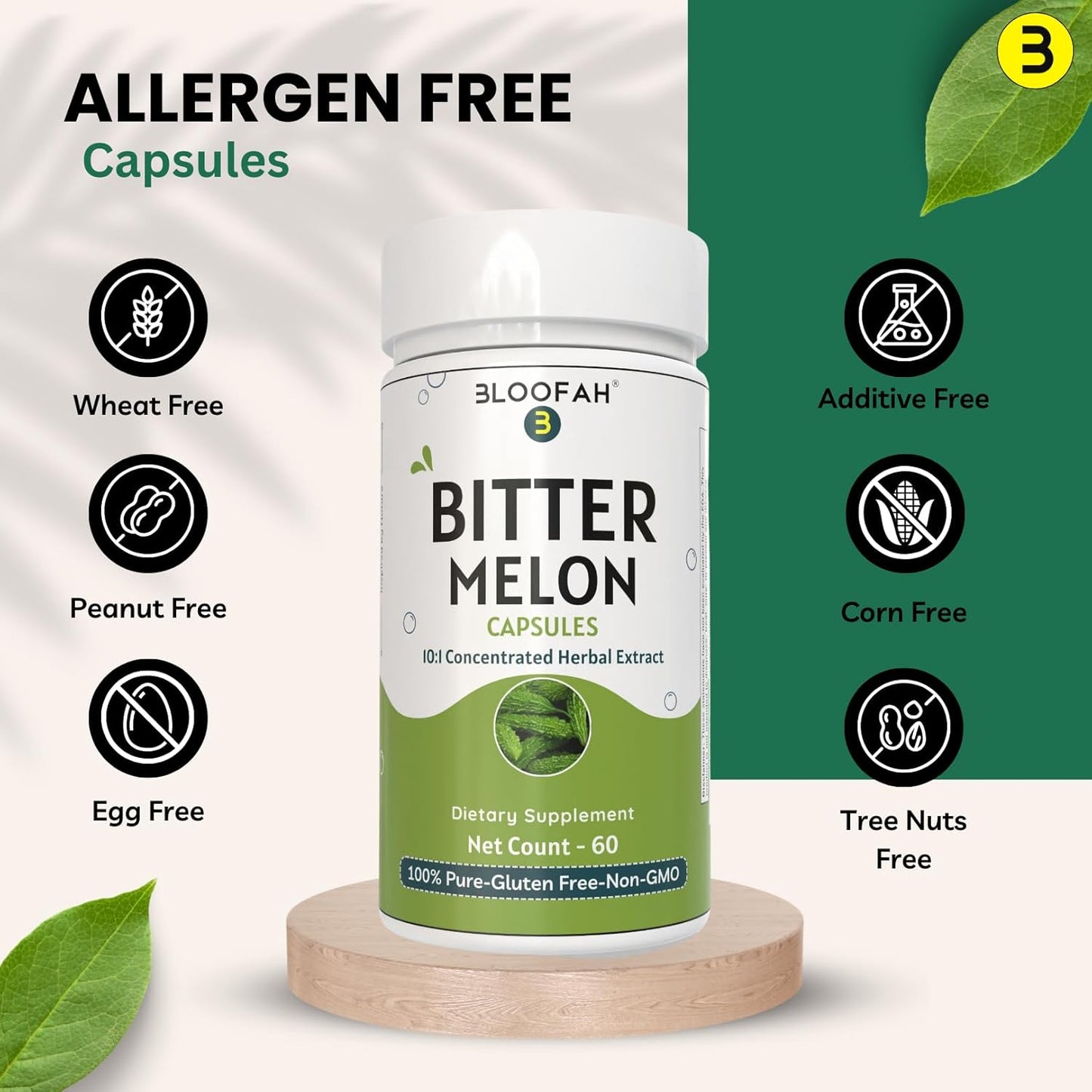 Bitter Melon Fruit Capsules 500mg | Momordica Charantia Extract | Pure & Potent Supplement | Non-GMO, Gluten-Free (60 Capsules)