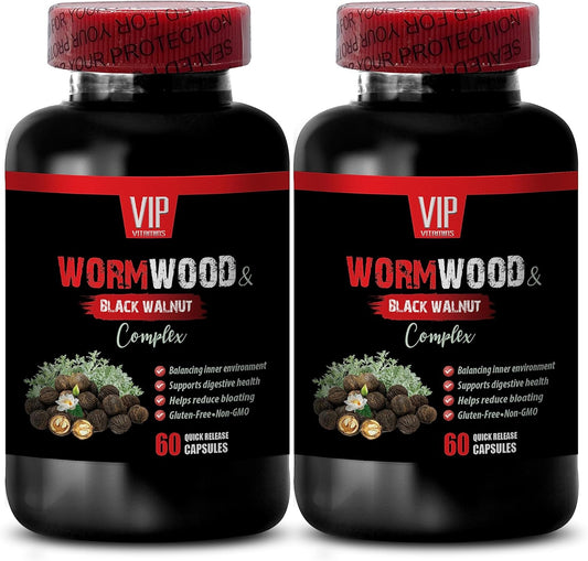 Black Walnut Wormwood Cloves Supplement - 1500 MG Complex, 2 Bottles (120 Capsules) VIP Supplements